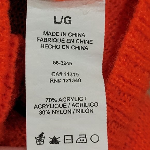 Garage Rugby Stripe Long Sleeve Sweater, Orange & Tan, Lg , Good Used Condition - Picture 11 of 13